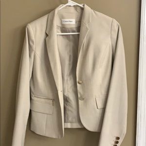 Blazer—light khaki plaid print